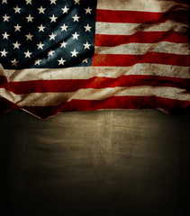 Wall Mural - American flag on grunge background