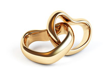 Gold Wedding Rings Isolated