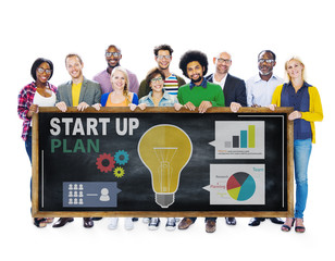 Canvas Print - Start Up Launch Business Ideas Plan Creativity Concept