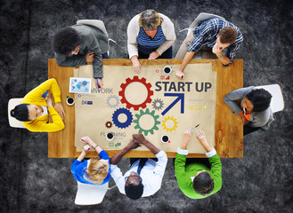 Poster - Startup New Business Plan Strategy Teamwork Concept