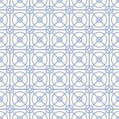 Wall Mural - Blue Circle and Square and Hexagon Seamless Pattern
