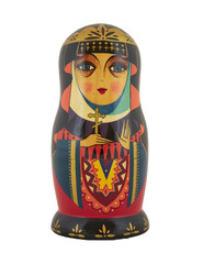 Babushka traditional Russian dolls on white