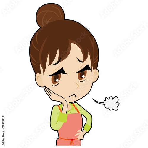 溜息をつくエプロンの若い女性 Stock Vector Adobe Stock 溜息をつくエプロンの若い女性 Stock Vector Adobe Stock