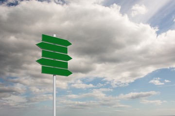Poster - Composite image of green signpost
