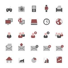 Set of multimedia flat design icons 2