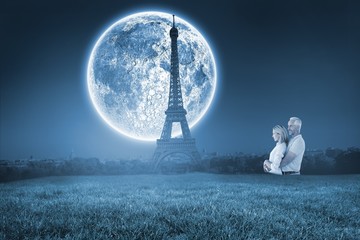 Aufkleber - Composite image of happy couple smiling and embracing