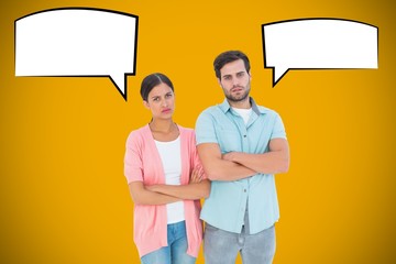 Poster - Composite image of serious couple with arms crossed