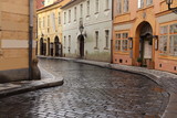 Fototapeta Uliczki - Typical street in Prague, Czech Republic