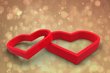 Poster - Composite image of linking hearts