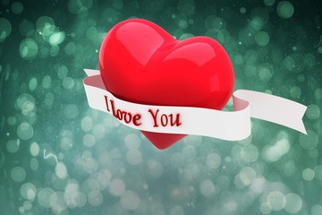Poster - Composite image of heart with scroll