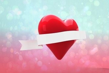 Poster - Composite image of heart with scroll