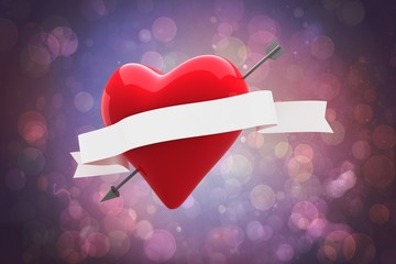 Poster - Composite image of heart with scroll