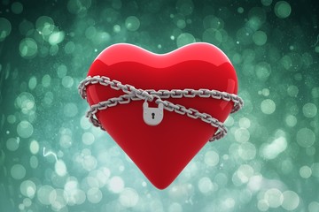 Poster - Composite image of locked heart