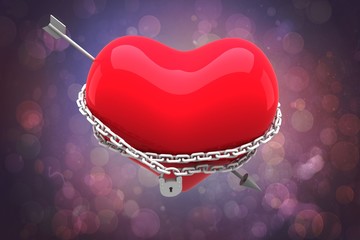 Poster - Composite image of locked heart
