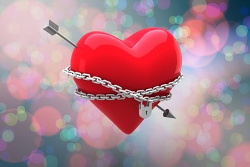 Poster - Composite image of locked heart