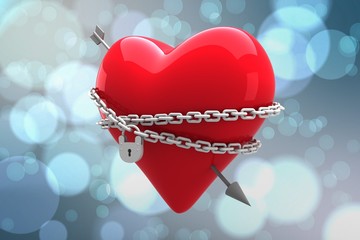 Poster - Composite image of locked heart