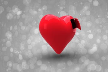 Poster - Composite image of heart with open door