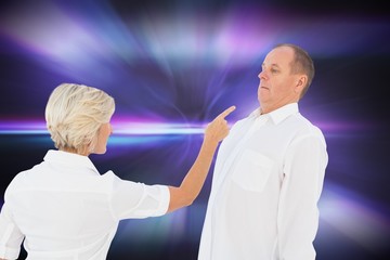 Aufkleber - Composite image of angry older couple arguing with each other