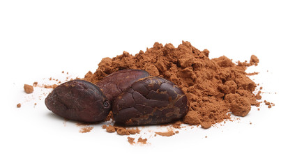 Cacao beans and powder isolated