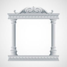 Portico An Ancient Temple. Colonnade.  Vector Illustration