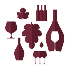 Wall Mural - Wine. Set