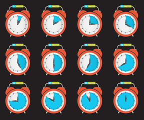 Wall Mural - Alarm Clock - Time Countdown Vector Set