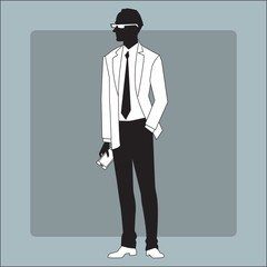 Modern businessman with a gadget in his hand