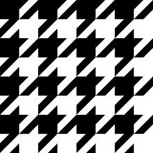 Vector Houndstooth Seamless Black And White Pattern