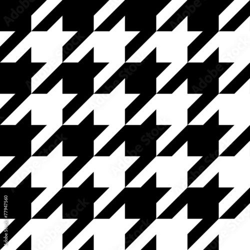 Cuadros en Lienzo vector houndstooth seamless black and white pattern