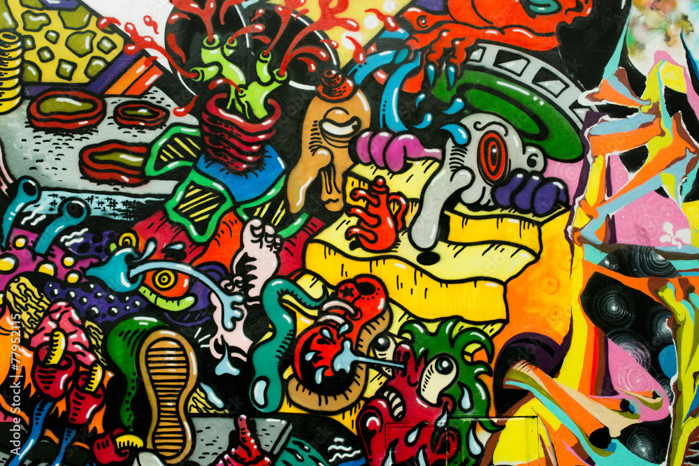 graffiti art urbain - obrazy, fototapety, plakaty 