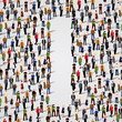 © hobbitfoot - Large group of people in letter I form