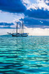 Canvas Print - Recreational Yacht at the Indian Ocean