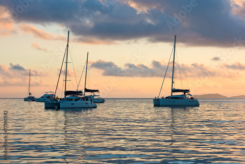 Fototapeta na wymiar Recreational Yachts at the Indian Ocean