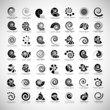 Unusual Spirals Set - Isolated On Gray Background - Vector Illustration, Graphic Design Editable For Your Design