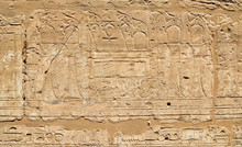 Egypt Hieroglyph Wall Of Ancient Karnak Temple, Luxor, Egypt