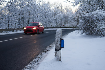 Sticker - curvy winter street