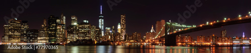 Zdjęcie XXL Panoramę Nowego Jorku z Brooklyn Bridge