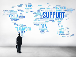 Wall Mural - Businessman Planning Strategy Global Business Support Concept