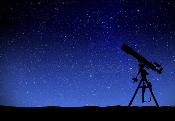 Wall Mural - telescope watching the wilky way