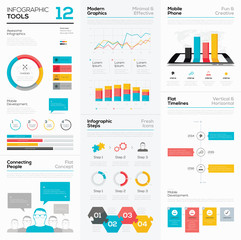 Aufkleber - Infographic tools and business vector graphics elements
