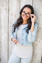 Poster - Pretty hipster sending a text