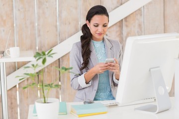 Poster - Stylish brunette working from home