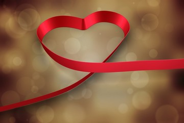 Poster - Composite image of red ribbon heart