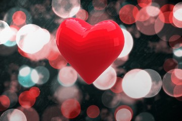 Poster - Bright red heart shaped balloon