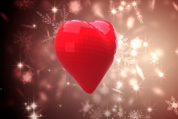 Poster - Bright red heart shaped balloon