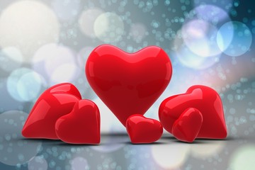 Fototapete - Composite image of love hearts