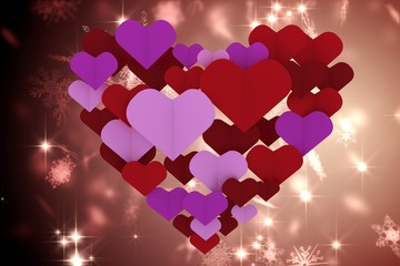 Aufkleber - Composite image of love hearts