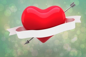 Poster - Composite image of heart with scroll