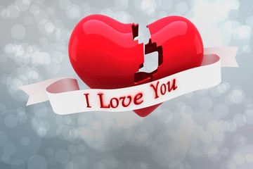 Aufkleber - Composite image of heart with scroll