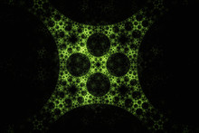 Abstract Geometric Green Fractal Texture. Visualization Of Compl